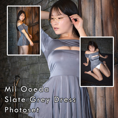Mii Ooeda Slate Grey Dress Gravure Photoset (Digital)