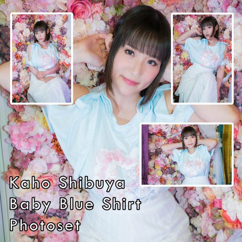 Kaho Shibuya Baby Blue Shirt Photoset (Digital)