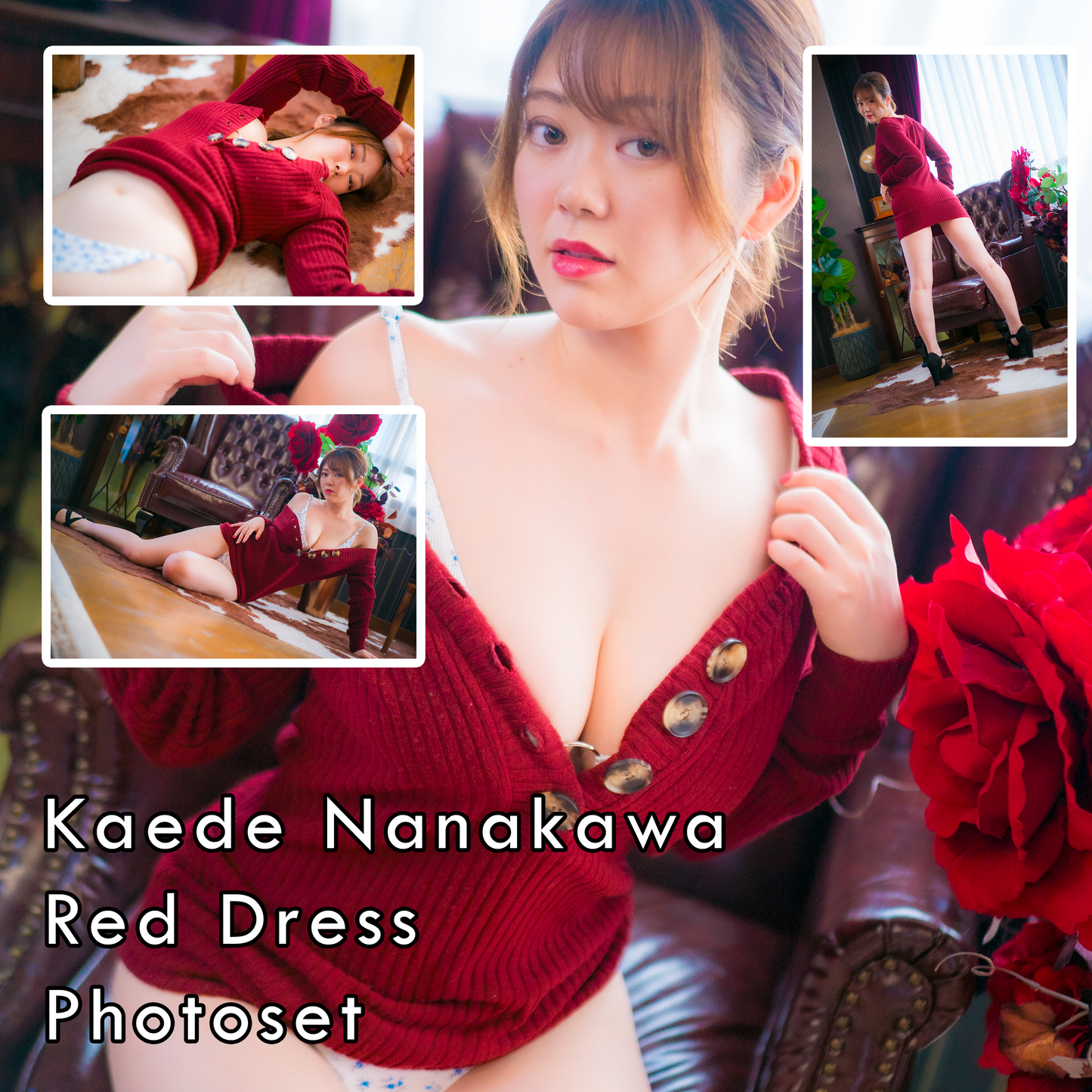 Kaede Nanakawa Red Dress Gravure Photoset (Digital)