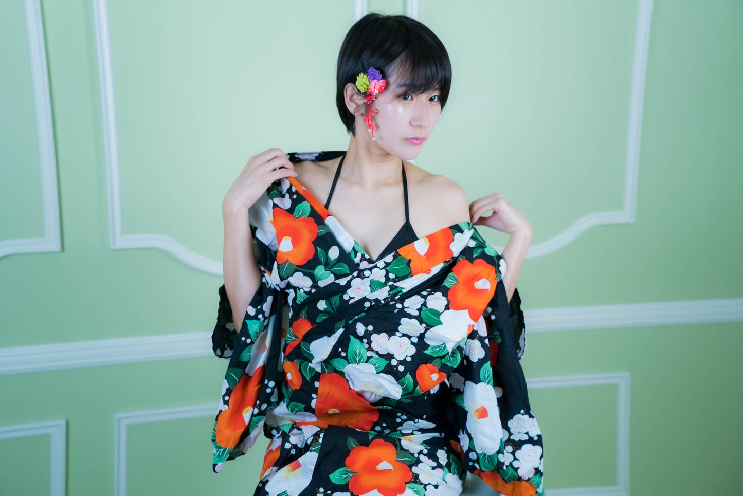 Kurusu Usako Flower Kimono Gravure Photo Set (Digital)